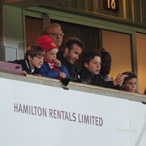 David Beckham at Manchester United Match With Boys | Photos