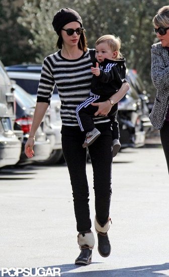 January Jones held Xander as she headed out to eat in LA.
January Jones held Xander as she headed out to eat in LA.