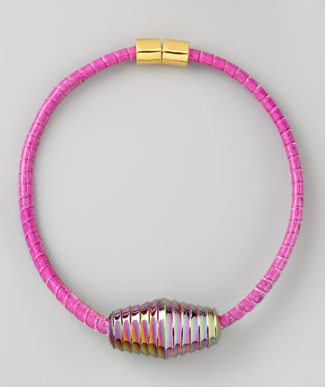 This Eddie Borgo pink choker ($475) would stand out against a silky white button-down and jeans. It would also look amazing with a colorful printed dress.
This Eddie Borgo pink choker ($475) would stand out against a silky white button-down and jeans. It would also look amazing with a colorful printed dress.