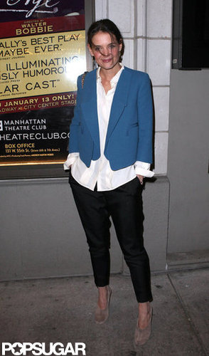 Katie Holmes posed for pictures on her way into opening night of The Other Side on Broadway.
Katie Holmes posed for pictures on her way into opening night of The Other Side on Broadway.