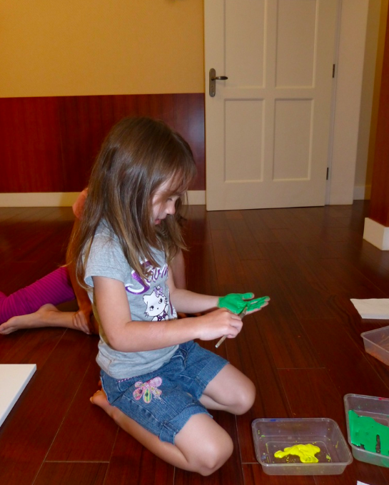 Little artist working 