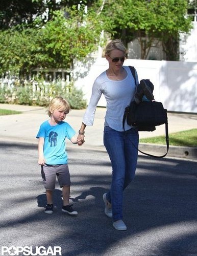 Naomi Watts and Shirtless Liev Spend Sunday With the Kids Naomi Watts and Shirtless Liev Spend Sunday With the Kids