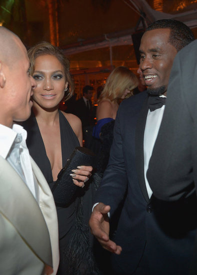 Jennifer Lopez, with current beau Casper Smart by her side, chatted with her ex boyfriend P Diddy.
Jennifer Lopez, with current beau Casper Smart by her side, chatted with her ex boyfriend P Diddy.