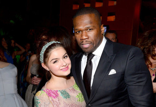 Ariel Winter and 50 cent posed together at the Fox after party.
Ariel Winter and 50 cent posed together at the Fox after party.