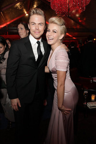 Siblings Julianne and Derek Hough smiled big while celebrating at the Weinstein Company party.
Siblings Julianne and Derek Hough smiled big while celebrating at the Weinstein Company party.