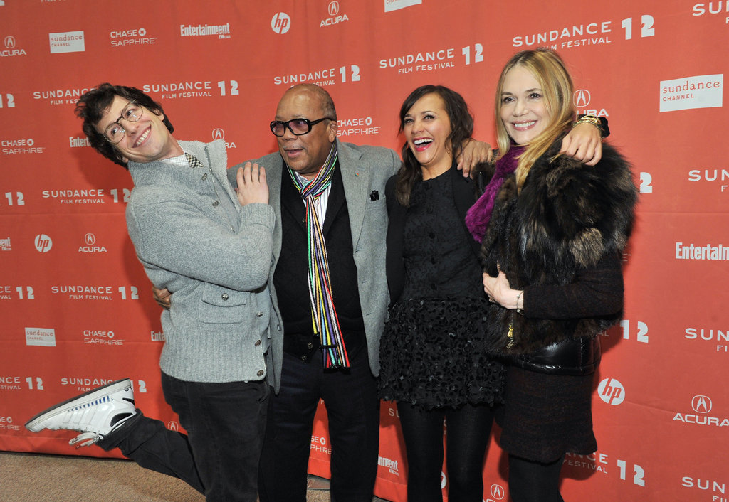 Andy Samberg posed with Rashida Jones and her parents, Quincy Jones and Peggy Lipton, as they promoted Celeste and Jesse Forever at the 2012 Sundance Film Festival.
Andy Samberg posed with Rashida Jones and her parents, Quincy Jones and Peggy Lipton, as they promoted Celeste and Jesse Forever at the 2012 Sundance Film Festival.
