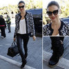 Miranda Kerr Wearing Leopard Cardigan at LAX