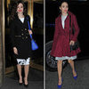 Emmy Rossum Wearing Burgundy Coat