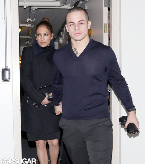 Jennifer Lopez and Casper Smart left Madeo restaurant holding hands.
Jennifer Lopez and Casper Smart left Madeo restaurant holding hands.
