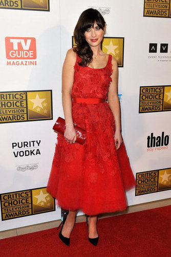 Her red floral-embellished Oscar de la Renta dress was a standout red-carpet choice at the Critics' Choice Television Awards in 2012.
Her red floral-embellished Oscar de la Renta dress was a standout red-carpet choice at the Critics' Choice Television Awards in 2012.