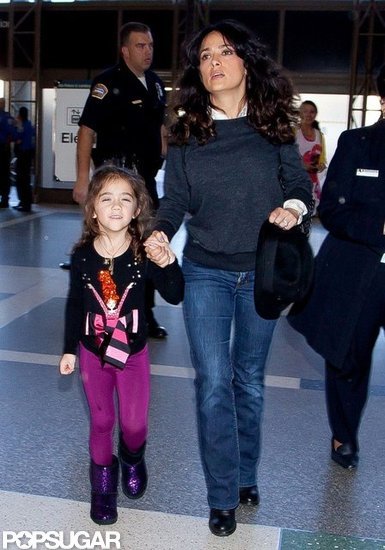 Salma Hayek walked with her daughter, Valentina, through LAX.
Salma Hayek walked with her daughter, Valentina, through LAX.