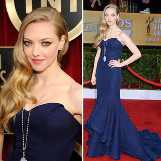 Amanda Seyfried in Navy Zac Posen at the 2013 SAG Awards