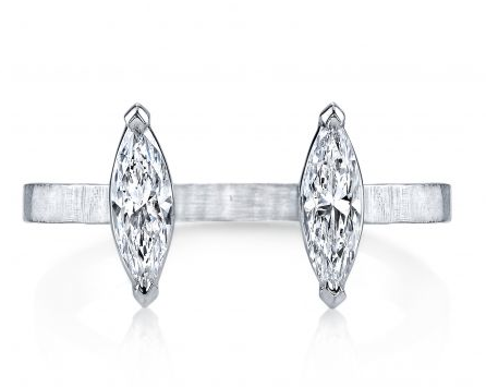 Let's take your idea of a double-finger ring to the next level, courtesy of this Roseark double marquise diamond ring ($7,000).
Let's take your idea of a double-finger ring to the next level, courtesy of this Roseark double marquise diamond ring ($7,000).