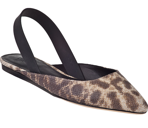 These Vince snake-print slingback flats ($295) would be the perfect finish to an all-black ensemble: denim, tee, blazer.
These Vince snake-print slingback flats ($295) would be the perfect finish to an all-black ensemble: denim, tee, blazer.
