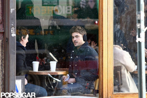 Zac Efron filmed in a coffee shop for Are We Officially Dating? in NYC.
Zac Efron filmed in a coffee shop for Are We Officially Dating? in NYC.