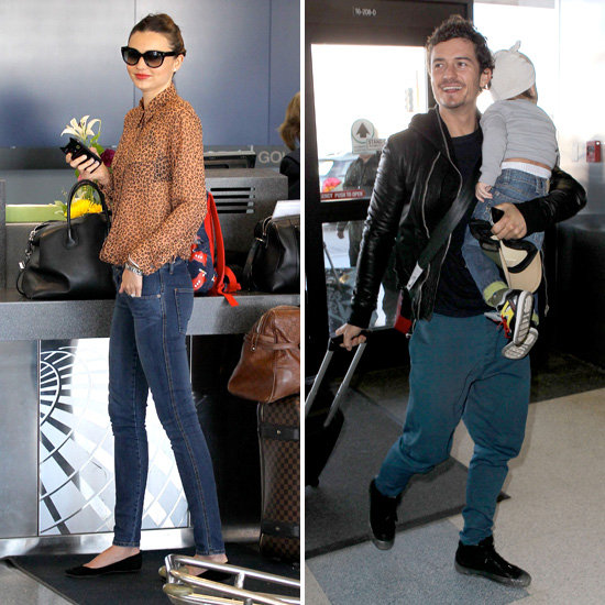 Miranda Kerr, Orlando Bloom and Flynn at LAX Airport Miranda Kerr, Orlando Bloom and Flynn at LAX Airport