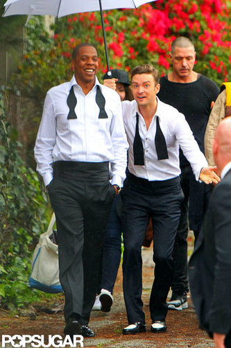 Justin Timberlake and Jay-Z Let Loose on the Set of "Suit & Tie" Justin Timberlake and Jay-Z Let Loose on the Set of "Suit & Tie"