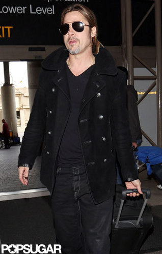 Brad Pitt had sunglasses on as he arrived at LAX.
Brad Pitt had sunglasses on as he arrived at LAX.
