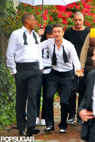 Justin Timberlake and Jay-Z Let Loose on the Set of "Suit & Tie" Justin Timberlake and Jay-Z Let Loose on the Set of "Suit & Tie"