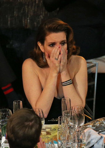 At the SAGs, Tina Fey couldn't believe it when her name was called as a winner for outstanding performance by an actress in 30 Rock.
At the SAGs, Tina Fey couldn't believe it when her name was called as a winner for outstanding performance by an actress in 30 Rock.
