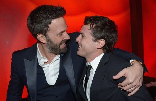 Ben Affleck shared his winning excitement with his younger brother, Casey, at Warner Bros.'s Golden Globes afterparty.
Ben Affleck shared his winning excitement with his younger brother, Casey, at Warner Bros.'s Golden Globes afterparty.