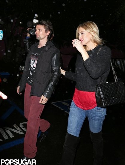 Kate Hudson held onto Matthew Bellamy as they left Pink Taco together in LA.
Kate Hudson held onto Matthew Bellamy as they left Pink Taco together in LA.