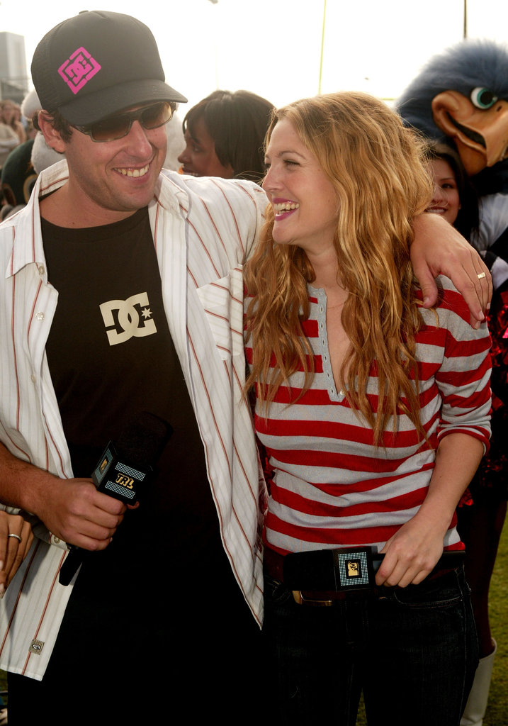 Adam Sandler and Drew Barrymore shared a laugh in Houston at MTV's TRL at Super Bowl XXXVIII in 2004.
Adam Sandler and Drew Barrymore shared a laugh in Houston at MTV's TRL at Super Bowl XXXVIII in 2004.