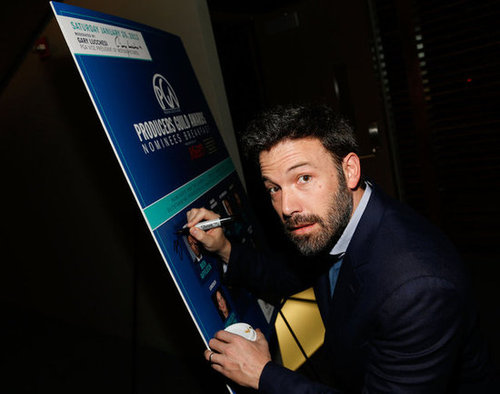 Ben Affleck signed his autograph at the Producers Guild Awards nominees breakfast in LA.
Ben Affleck signed his autograph at the Producers Guild Awards nominees breakfast in LA.