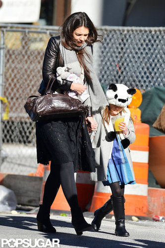 Katie Holmes Takes On Chilly NYC With Suri — and Suri's Panda Hat Katie Holmes Takes On Chilly NYC With Suri — and Suri's Panda Hat