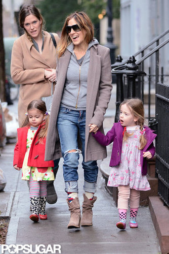 SJP Takes Her Twins For a Spring Stroll in the City SJP Takes Her Twins For a Spring Stroll in the City