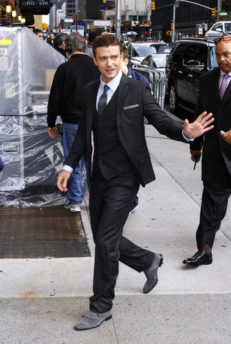 Justin hurried onto the set of Late Show With David Letterman in a button-down look in 2011.
Justin hurried onto the set of Late Show With David Letterman in a button-down look in 2011.