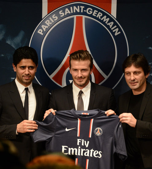 David Beckham announced that he will join Paris St. Germain during a press conference in Paris. David Beckham announced that he will join Paris St. Germain during a press conference in Paris.
