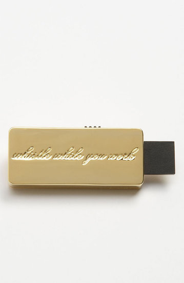 This Kate Spade "Whistle While You Work" USB Drive ($50) will add a golden touch to your workday.
This Kate Spade "Whistle While You Work" USB Drive ($50) will add a golden touch to your workday.