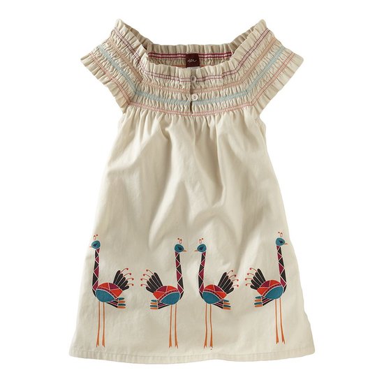 Tea Collection Ostrich Smocked Minidress Tea Collection Ostrich Smocked Minidress