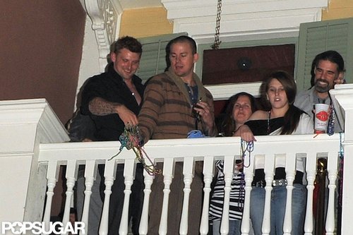 Channing Tatum played around with friends on the balcony of his bar in New Orleans Friday night.
Channing Tatum played around with friends on the balcony of his bar in New Orleans Friday night.