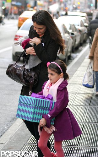 Katie Holmes and Suri Go Out Bearing Gifts in NYC Katie Holmes and Suri Go Out Bearing Gifts in NYC