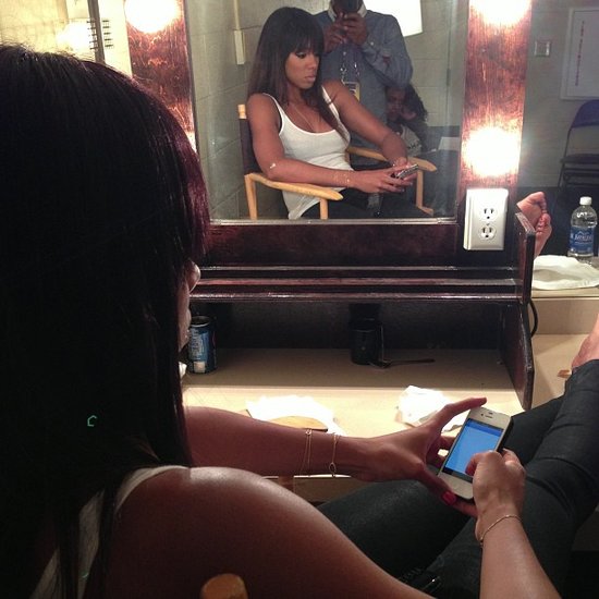 Kelly Rowland checked out her phone while waiting in her dressing room at the Super Bowl.
Source: Instagram user 1774inc
Kelly Rowland checked out her phone while waiting in her dressing room at the Super Bowl.
Source: Instagram user 1774inc