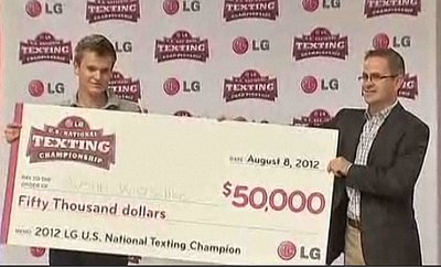 Kid Wins $50,000 for … Texting?  (VIDEO)