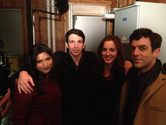 The Mindy Project's Mindy Kaling and Chris Messina snapped a picture with guest stars Eva Amurri and B.J. Novak.
Source: Twitter user mindykaling
The Mindy Project's Mindy Kaling and Chris Messina snapped a picture with guest stars Eva Amurri and B.J. Novak.
Source: Twitter user mindykaling