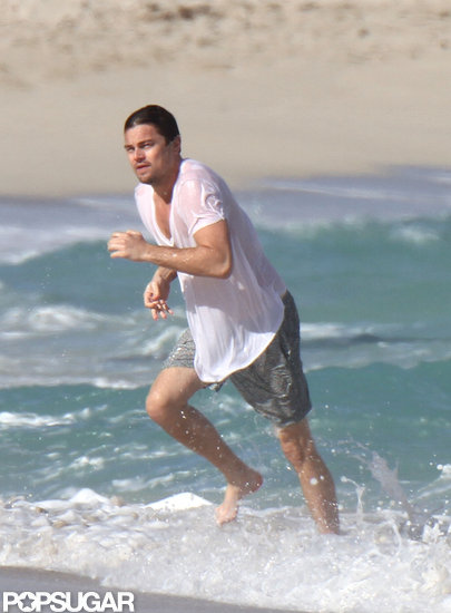 Leo wore his shirt in the Miami ocean.
Leo wore his shirt in the Miami ocean.