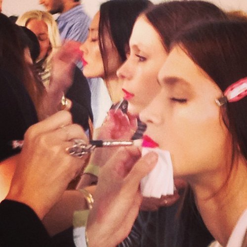 Take home this no-mess lipstick trick from backstage at Costello Tagliapietra.
Take home this no-mess lipstick trick from backstage at Costello Tagliapietra.