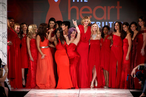 Kelly Osbourne led her fellow celebrities in a celebration after walking the runway at The Heart Truth's Red Dress fashion presentation.
Kelly Osbourne led her fellow celebrities in a celebration after walking the runway at The Heart Truth's Red Dress fashion presentation.