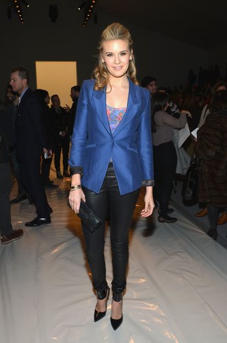 Maggie Grace looked sleek and sophisticated in a satin cobalt blazer and black leather pants at the Richard Chai Love show.
Maggie Grace looked sleek and sophisticated in a satin cobalt blazer and black leather pants at the Richard Chai Love show.