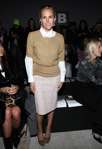 Tory Burch showcased a ladylike look — a camel sweater and pastel lace pencil skirt — during the Kimberly Ovitz show.
Tory Burch showcased a ladylike look — a camel sweater and pastel lace pencil skirt — during the Kimberly Ovitz show.