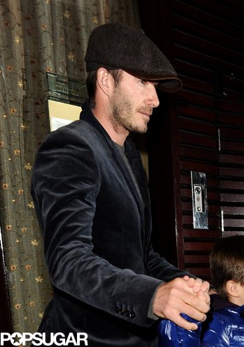 David Beckham sported a stylish hat while out to dinner in London with his boys.
David Beckham sported a stylish hat while out to dinner in London with his boys.