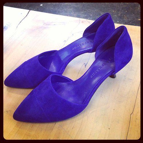 Blue suede shoes — a closet staple, courtesy of Jenni Kayne.
Blue suede shoes — a closet staple, courtesy of Jenni Kayne.