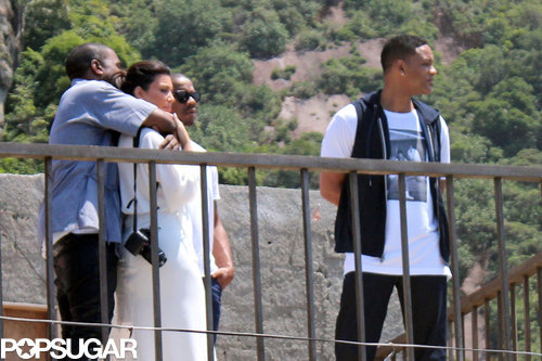 Kanye Skips the Grammys to Sightsee With Kim and Will Smith Kanye Skips the Grammys to Sightsee With Kim and Will Smith