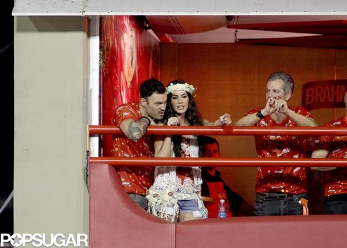Megan Fox and Brian Austin Green Sneak a Carnival Kiss in Brazil Megan Fox and Brian Austin Green Sneak a Carnival Kiss in Brazil