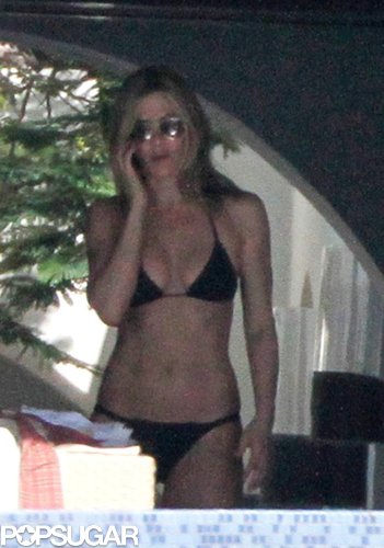 In May 2010, Jennifer Aniston donned a black bikini during a Mexico trip.
In May 2010, Jennifer Aniston donned a black bikini during a Mexico trip.