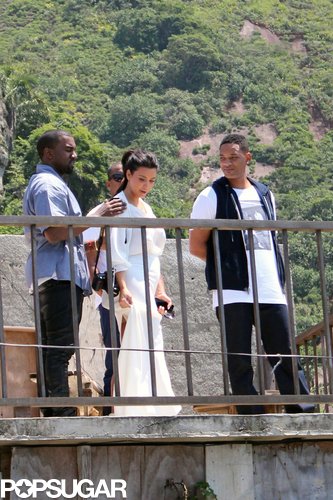 Kanye Skips the Grammys to Sightsee With Kim and Will Smith Kanye Skips the Grammys to Sightsee With Kim and Will Smith